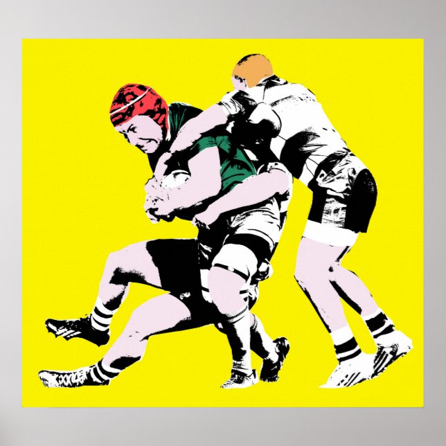Affiche Rugby Players - Rugby Painting Print (Devant)