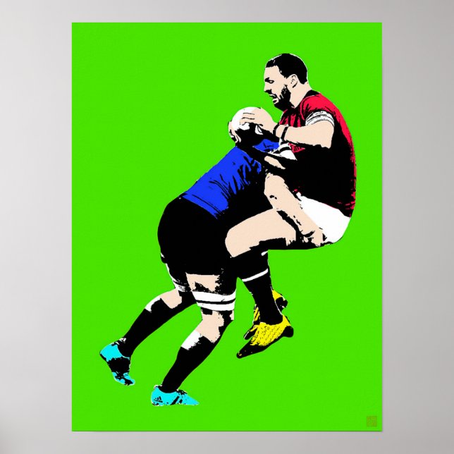 Affiche Rugby Pop Art - Rugby Painting Print (Devant)