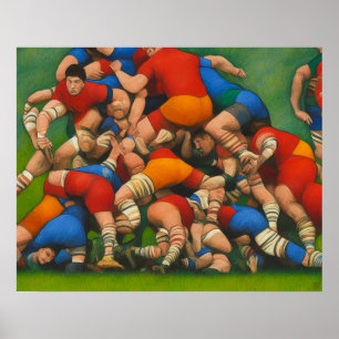 Affiche Rugby Ruck - Art sur toile