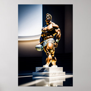 Affiche Rugby Statue - Toile Art Imprimer