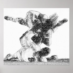 Affiche Rugby Tackle Art Print