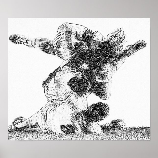Affiche Rugby Tackle Art Print (Devant)