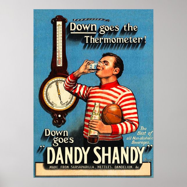 Affiche Rugby vintage Dandy Shandy (Devant)