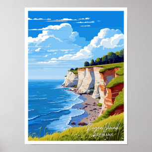 Affiche Rugen Island Allemagne Illustration Vintage de voy