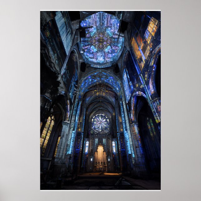 Affiche Ruined Cathedral Stained Glass Projection Glow (Devant)