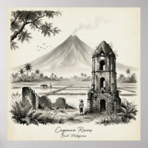 Ruines de Cagsawa & Volcan Mayon Philippines