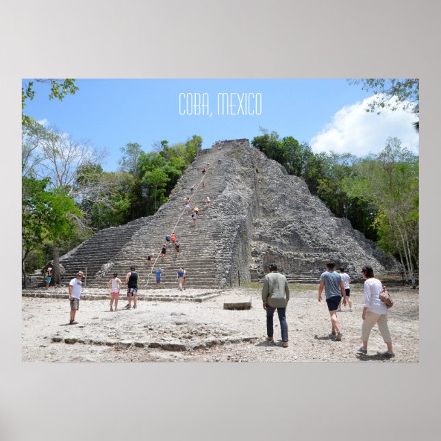 Affiche Ruines de la pyramide de Coba Riviera Maya Mexique (Devant)