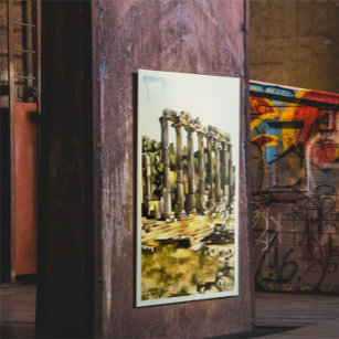 Affiche Ruines du Temple romain antique Style géométrique 