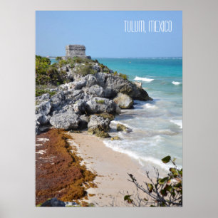 Affiche Ruines Mayas de Tulum au Mexique Souvenir de Voyag