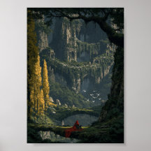 Ruines mystiques de la forêt et voyageur errant