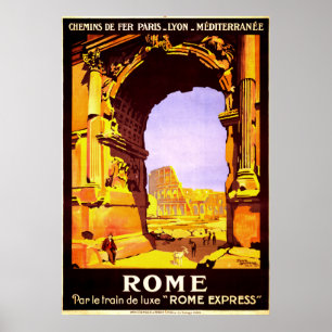 Affiche Ruines vintages de Rome Italie Voyage