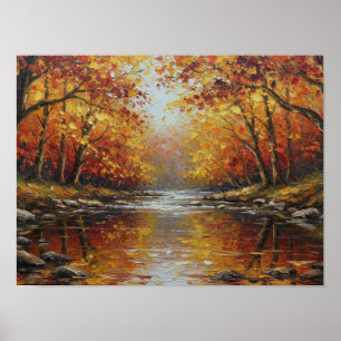 Affiche Ruisseau d'automne doré