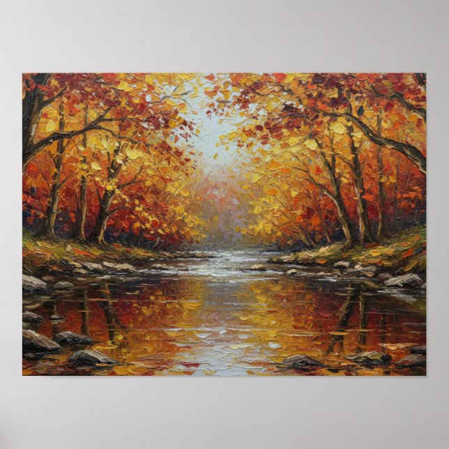Affiche Ruisseau d'automne doré (Devant)