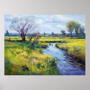 Affiche Ruisseau Estival Tranquille dans le Paysage Havell