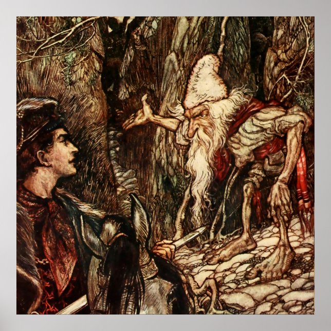 Affiche “Rumpelstiltskin” Illustrations d'Arthur Rackham (Devant)
