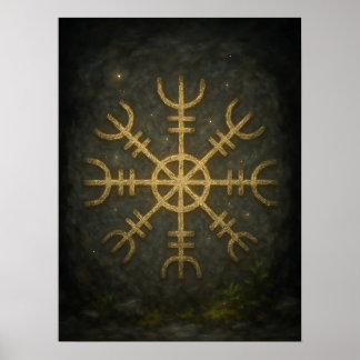 Affiche Runestone AEgishjálmur - Protection des anciens No