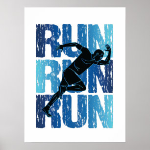 Affiche Runner vintage - Run Run Run Run Run