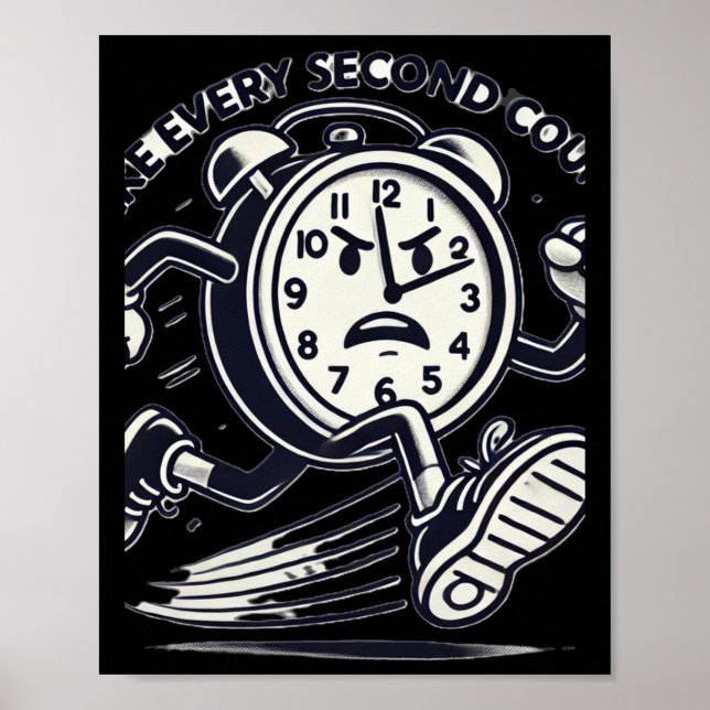 Affiche Running Clock Make Every Second Count Sticker  (Devant)