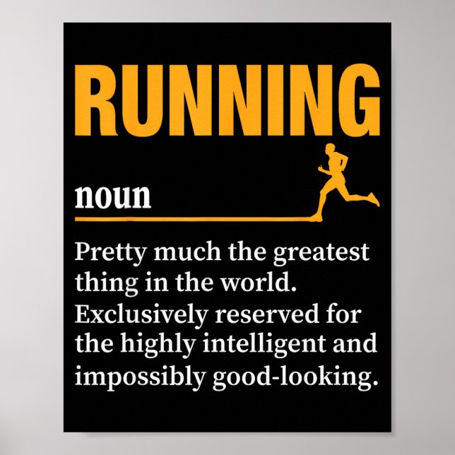 Affiche Running Definition Humor Marathon Funny Athlete Ru (Devant)