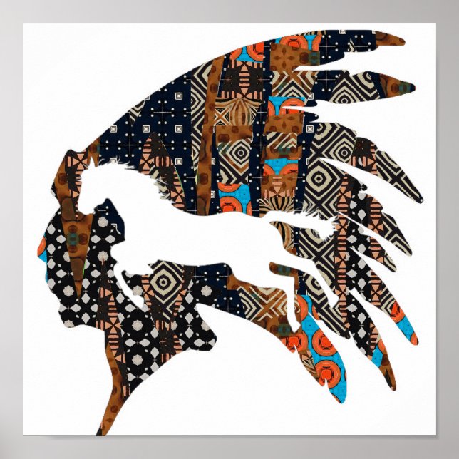 Affiche Running Horse Indian  (Devant)