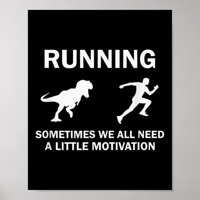 Affiche Running Motivation Raptor Chase Funny Dinosaur  (Devant)
