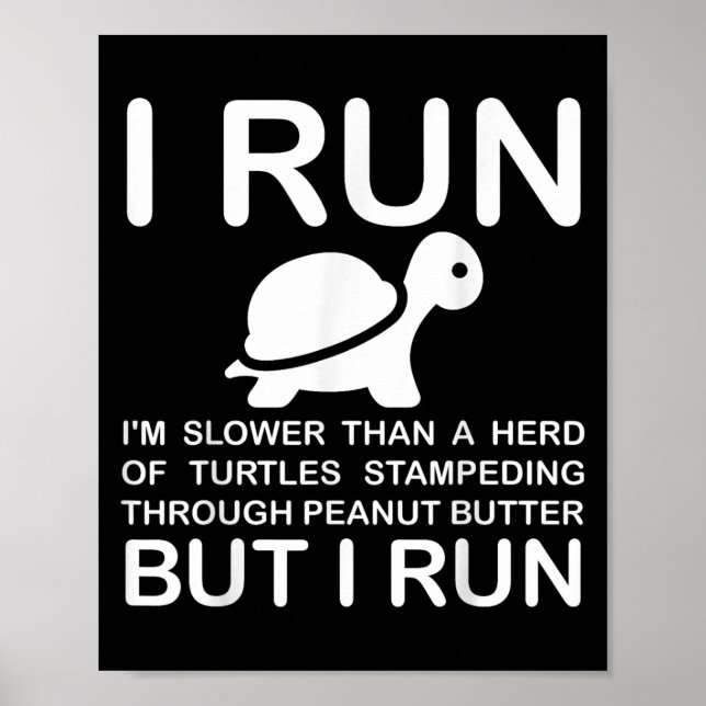 Affiche Running Motivation Turtle  (Devant)