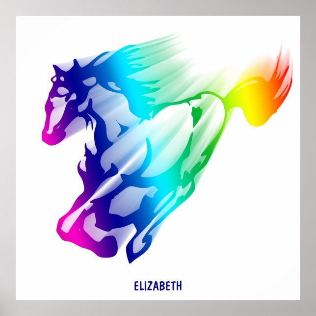 Affiche Running Rainbow Horse (Devant)