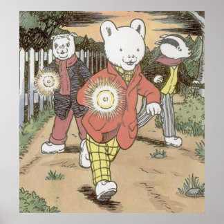 Affiche Rupert Bear Bill Badger et Algy Carlin