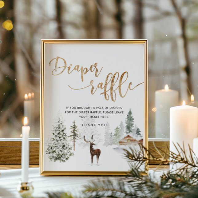 Affiche Rupture de la couche d'hiver de la forêt de cerfs (Créateur téléchargé)