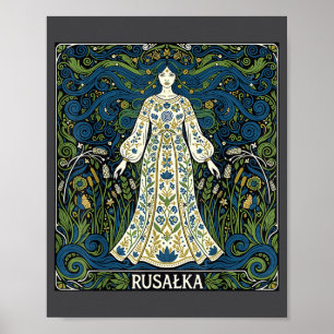 Affiche Rusalka slave de l'eau païen mythe art populaire