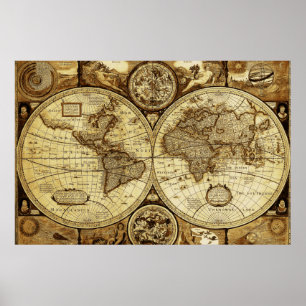 Affiche Russe beau Vintage vieux monde Carte