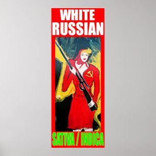 AFFICHE RUSSE BLANC SATIVA INDICA