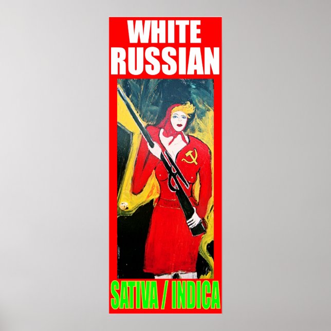 AFFICHE RUSSE BLANC SATIVA INDICA (Devant)