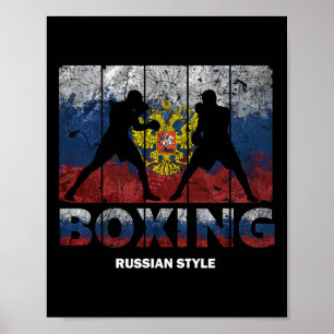 Affiche Russe Vintage Boxe Grande Boxe Russie