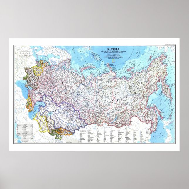 Affiche " Russia : 1993 Newly independent Nations MAP. (Devant)