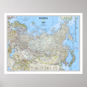 Affiche " Russie : 2012/aujourd'hui - Carte murale détaill