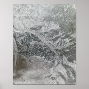 Affiche Russie centrale neigeuse et brumeuse montrant Ob R