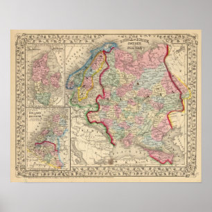 Affiche Russie, Suède, Norvège Carte par Mitchell