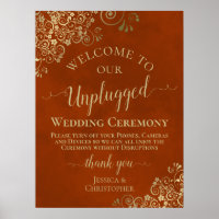 Rust Orange & Gold Chic Unplugged Mariage Cerememy
