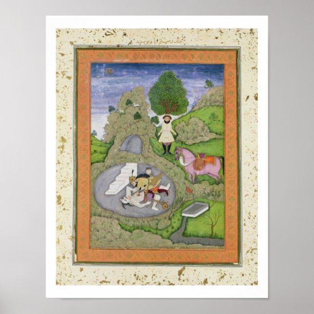 Affiche Rustam tuant le démon blanc, illustration de (Devant)