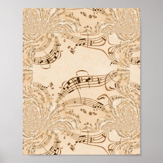 Affiche Rustic Antique Musical Notes (Devant)