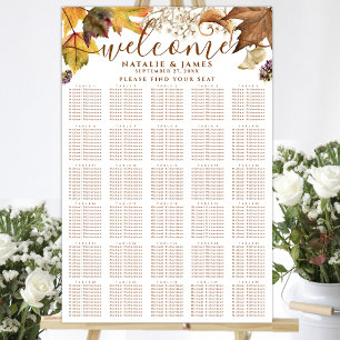 Affiche Rustic Autumn Mariage 30 Table Seating