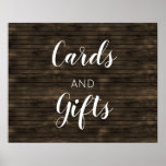 Affiche Rustic Barn Wood Wedding Cards and Gifts Sign<br><div class="desc">Rustic Barn Wood Wedding Cards and Gifts Sign</div>