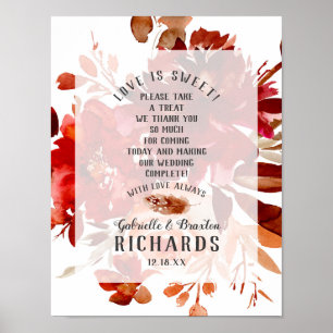 Affiche Rustic Beauty Fall Love is Sweet Treat Table Sign
