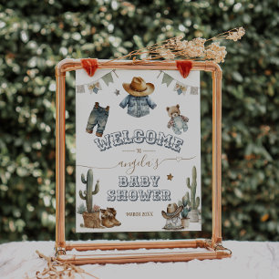 Affiche Rustic Boho Wild West Baby shower Boy bienvenue
