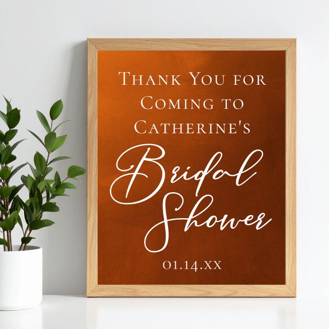 Affiche Rustic Burnt Orange Bridal Shower Welcome (Créateur téléchargé)