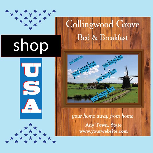 Affiche Rustic Chambres d'hôtes 🌿 Promotionnels (Créateur téléchargé)