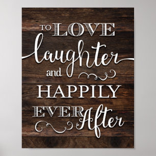 Affiche Rustic Chic HAPPILY JAMAIS APRÈS Signe Imprimer