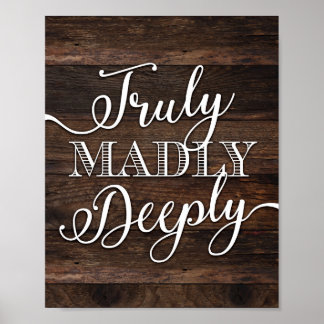 Affiche Rustic Chic VRAIMENT PROFONDÉMENT SIGNIFIER