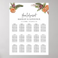 Rustic Christmas Wreath Wedding Seating Chart